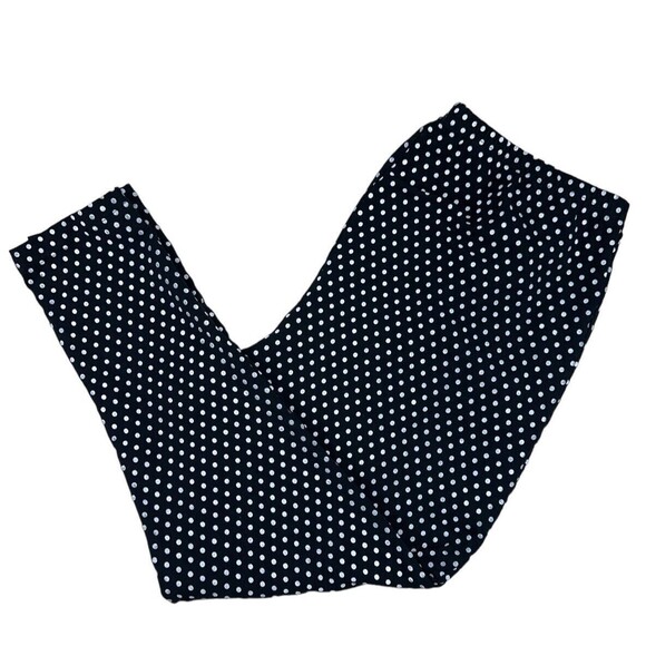 Woman Within Black White Polka Dots Leggings Pants Size 1X Stretch High Rise - Picture 2 of 6